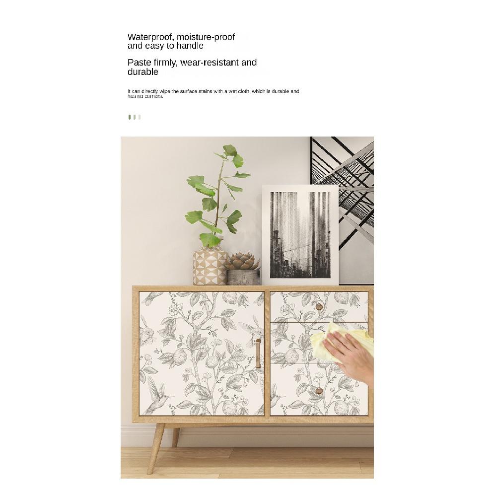 Samolepicí tapety na pozadí obývacího pokoje a ložnice (Květiny a ptáci zelená rostlina)