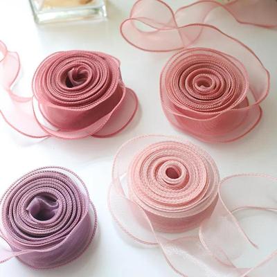 1 vnt. 9m/Ritinys Šifono Šilko Juostelė Organza Satino DIY Rankdarbiams Dovanų Pakavimui Dekoravimui Vestuvinės Puokštės Vainikas Siuvimo Reikmenys