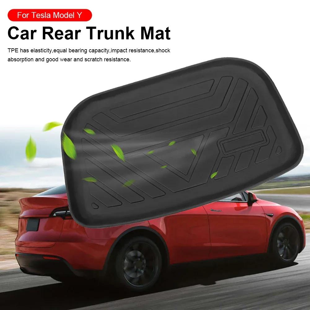 Pro Tesla Model Y Rohože Jednoduché TPE Podložka do kufru Přední úložný prostor Koberec do spodního prostoru kufru & Chránič opěradla sedadla Kryt odolný proti nečistotám