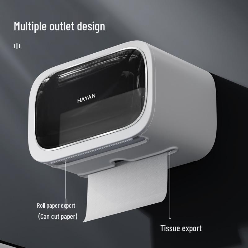 Nástěnný vodotěsný dávkovač toaletního papíru a úložný regál