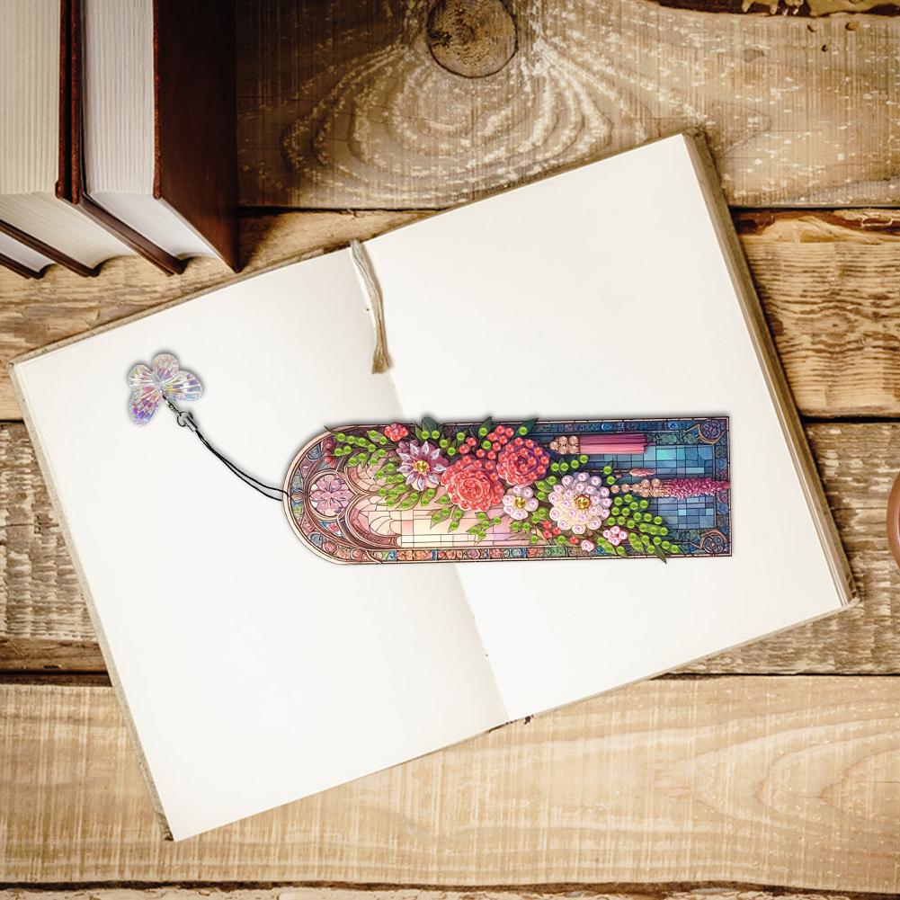 3Pcs Flower Patterns DIY Irregular Shaped Diamonds Diamond Bookmark Art Projects for Readers Home Office Book Decor & Gift Idea