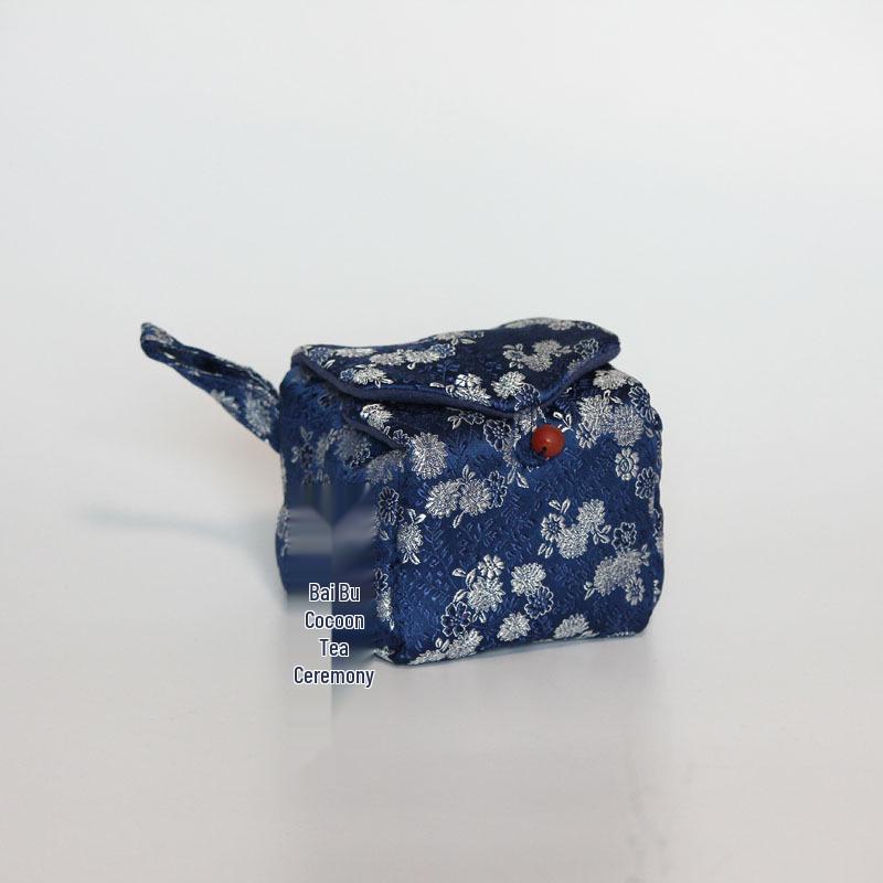 34-Color Chinese & Japanese Brocade Gaiwan Zisha Teapot Ceramic Cup Set With Cotton Bag