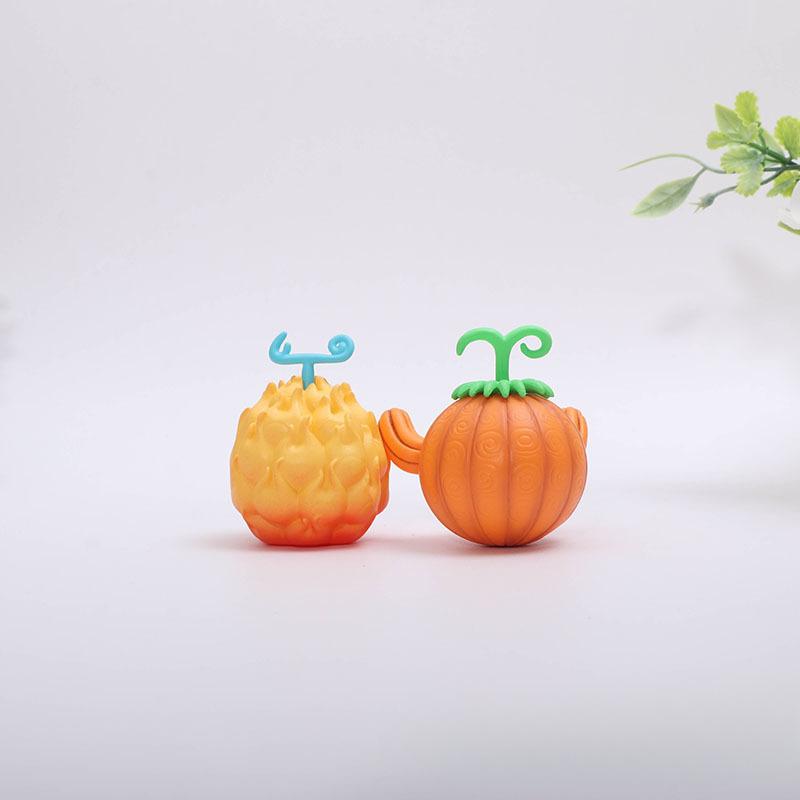 12pcs/set Anime One Piece Devil Fruit Figures Dark-Dark Fruit Op-Op Flame-Flame Gum-Gum Fruit Collection Pvc Model Toys Perfect Gift