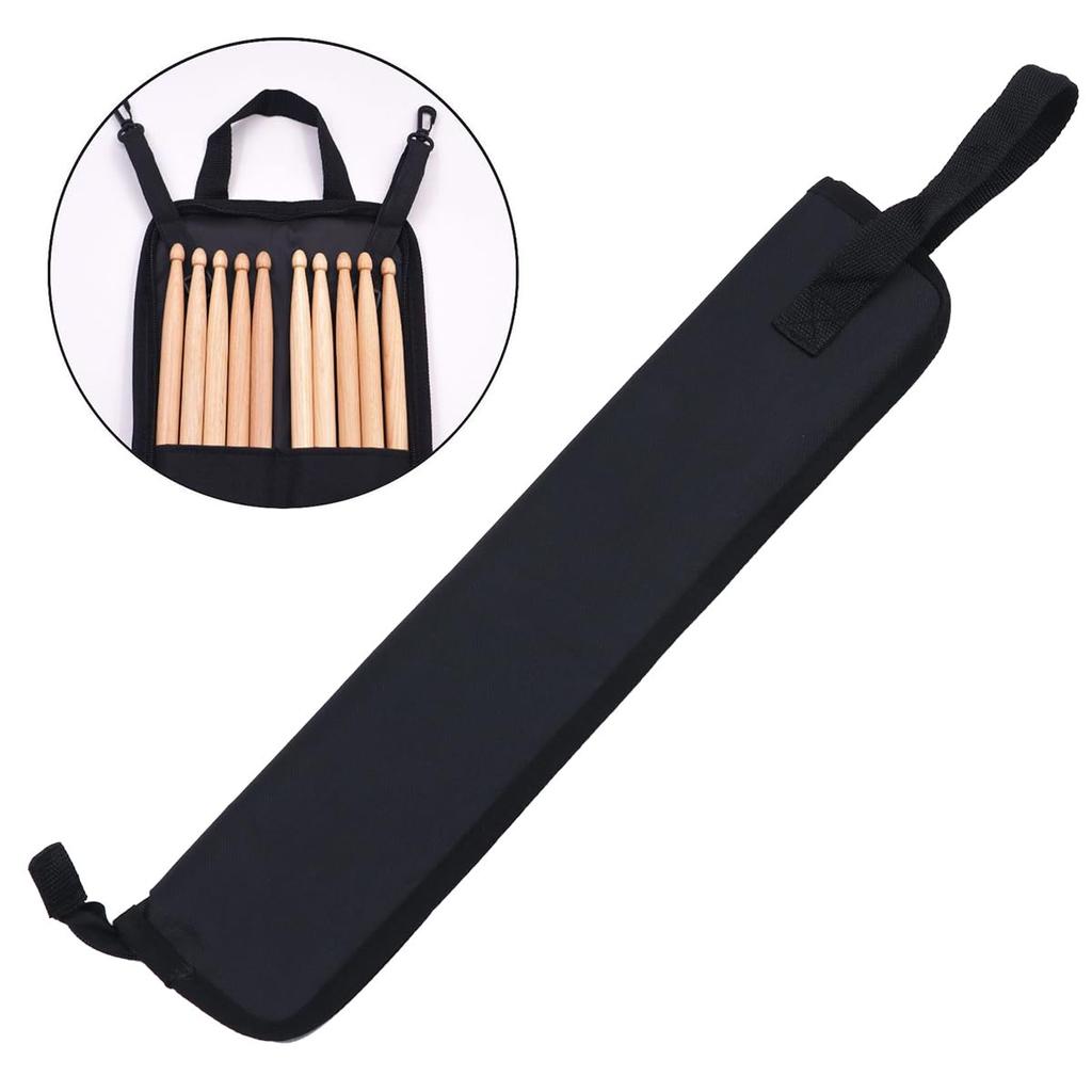 VICASKY 1-Piece Maple Wood Drumstick Holder, Snare Drum Case, 5A Size Drumsticks, Portable Tote Bag, Maple Wood