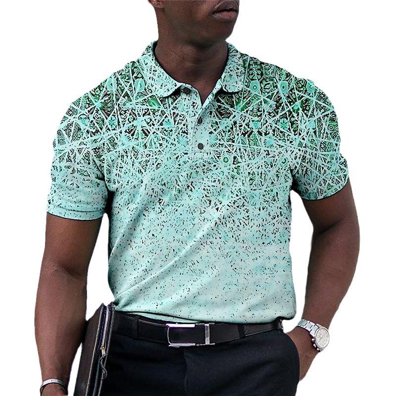 Men Polo Shirt Short Sleeve 3d Print Tops Fashion Polyester Breathable Comfortable Polos Shirts