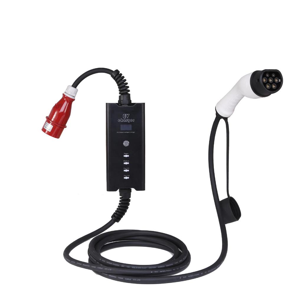 Portable EV Charger with US Type 1, EU Type 2, and National Standard Compatibility