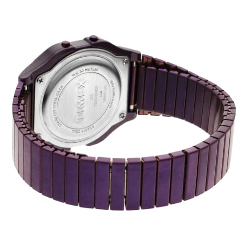 TIMEX 80 30MM American Watch with Purple Dial, Resin and Acrylic, Quartz Movement, and Digital Movement (TW2U93900)