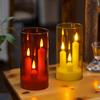 Xiaomi Clear Acrylic 3 Wick Flickering Flameless LED Candles Battery Operated Realistic Pillar Candles for Home Weddings Parties Decor