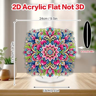 Blume DIY 2D Flach Acryl Diamantmalerei Tischschmuck Set Kristall Kunst Handwerk Dekoration für Erwachsene Geschenk Heimdeko