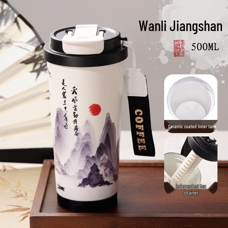 2024 Crayon Shin-chan Isolierter Stroh-Kaffeebecher für Frauen - Niedlicher Doppel-Trink-Bürobecher