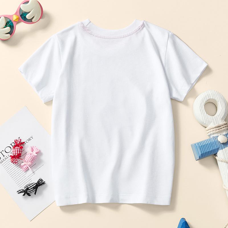 Summer New Children'S T-Shirt Girls White T-Shirt In Small Children Unicorn Printing Short-Sleeved T-Shirt Short-Sleeved Female