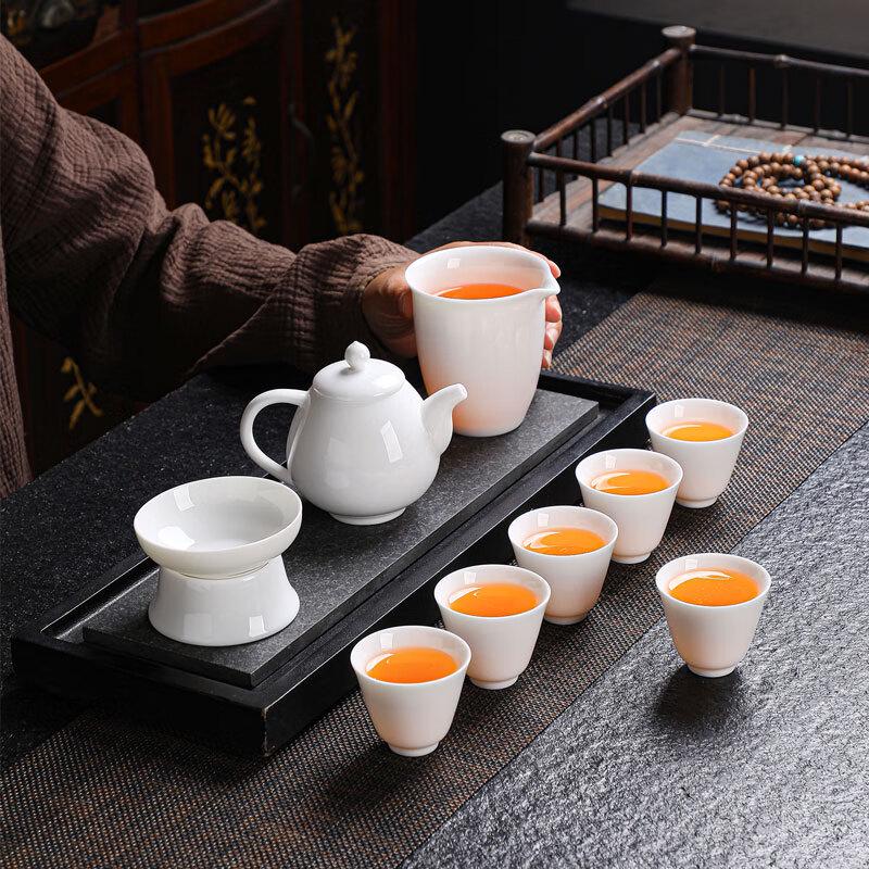 Tuopai White Porcelain 10-Piece Tea Set