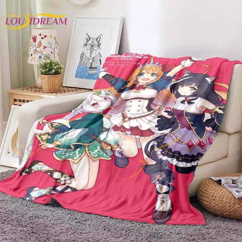 LoveUnholyc Decke RPG Decke Princess Connect Decke Spiel Anime Flanelldecke für Bett Sofa Reisen Weihnachtsdecke
