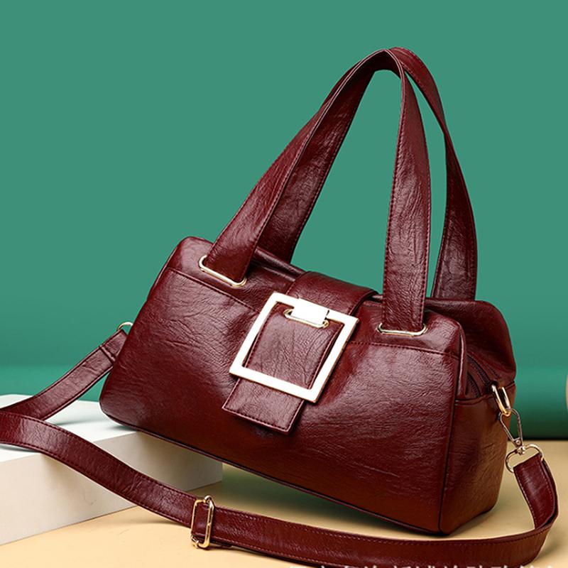 Buy Women Leather Handbags Vintage Practical Female Crossbody Shoulder ...
