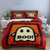 Ghost Illustration with "Boo!" Bedding Duvet Cover Set  (1*Duvet Cover 2*Pillowcases, Without Duvet Insert)