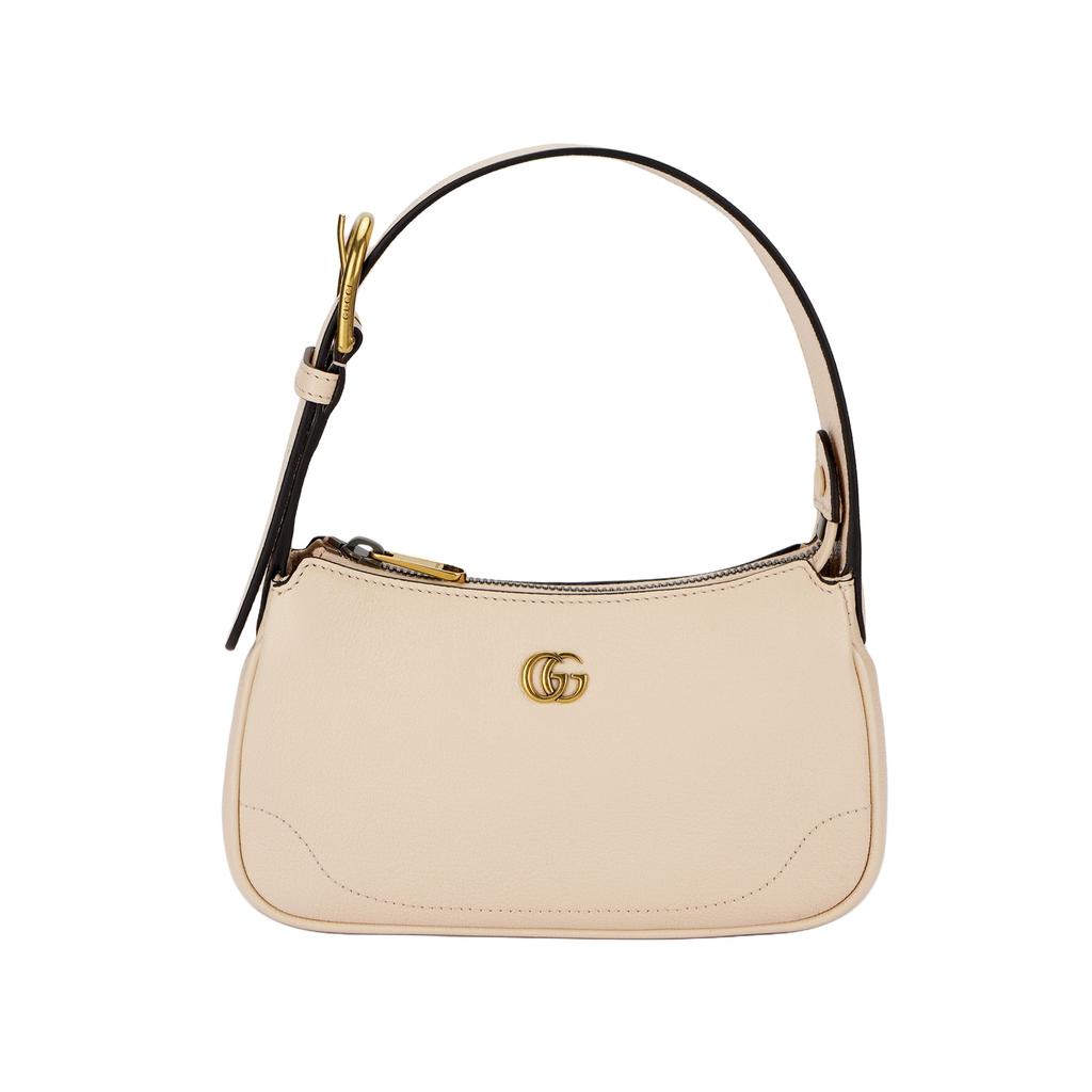 GUCCI Aphrodite Leather Shoulder Bag, Pochette, Handbag, Shoulder Bag Mini Women's Ivory White 739076-AAA9F-9004