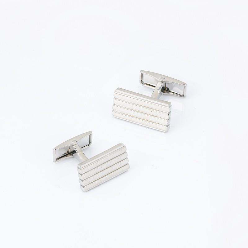 

Rectangular Striped Silver Copper Cufflinks High-end Business Shirts CL-0305