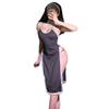 Sexy lingerie sexy cosplay nun uniform high split lace dress hollow halter uniform