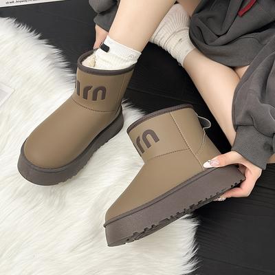 Thick-soled Letter Short Snow Boots Women's New Velvet Thickened Waterproof and Non-slip Cotton Shoes