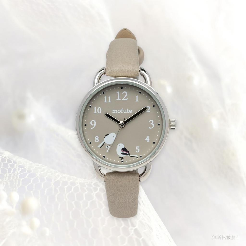 Fieldwork Analog Watch with Design and Synthetic Leather Simple Cute and Perfect for Everyday BE Women's Yuki-chan Band, Design, Casual, Wear, Beige,