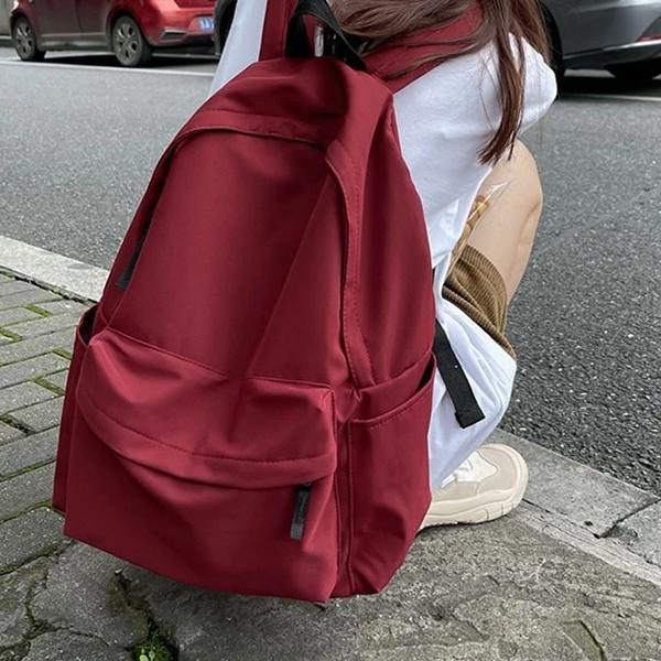 WTEMPO Plecak do dojazdów do pracy dla pracownika biurowego w jednolitym kolorze o dużej pojemności, prosty, casualowy, płócienny, elegancki plecak na zamek błyskawiczny dla pary