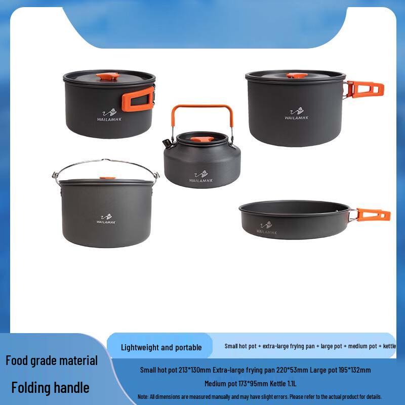 

Portable Outdoor Camping Kettle & Cookware Set One Size