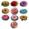 Floral Patterned Bathroom Diatomaceous Earth Absorbent Quick Sunflower Area Rug 3D Dry Plush Floor Decoration