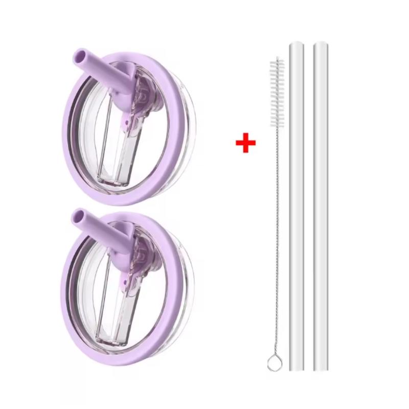 40oz Flip Straw Leak Proof Lid for 2.0 Tumbler Lid Replacement for Stanley Cup Accessories Straw Cover Cleaning Brush with Straw