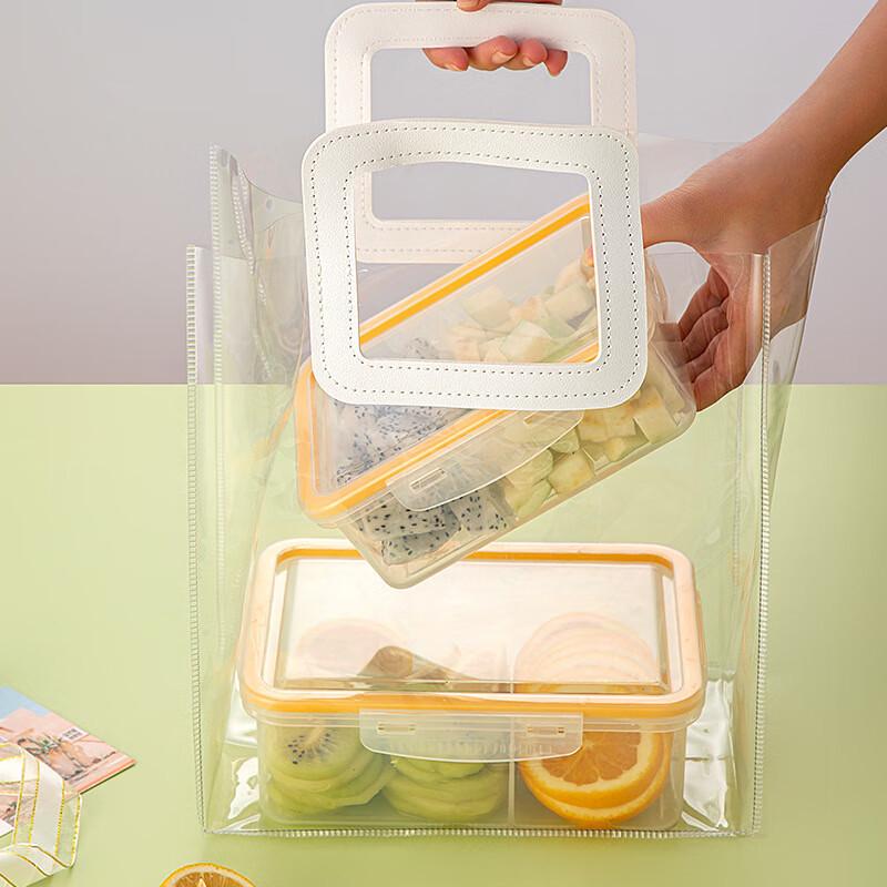 Kitchen Divided Food Storage Box with Lid - Food Grade Plastic & Silicone Fresh-Keeping Container for Fruits & Vegetables