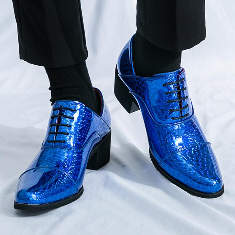 New Men Pointed Glitter Gold Silver Casual Patent Leather Shoes Male Oxfords Wedding Dress Formal Flats Footwear Zapatos Hombre