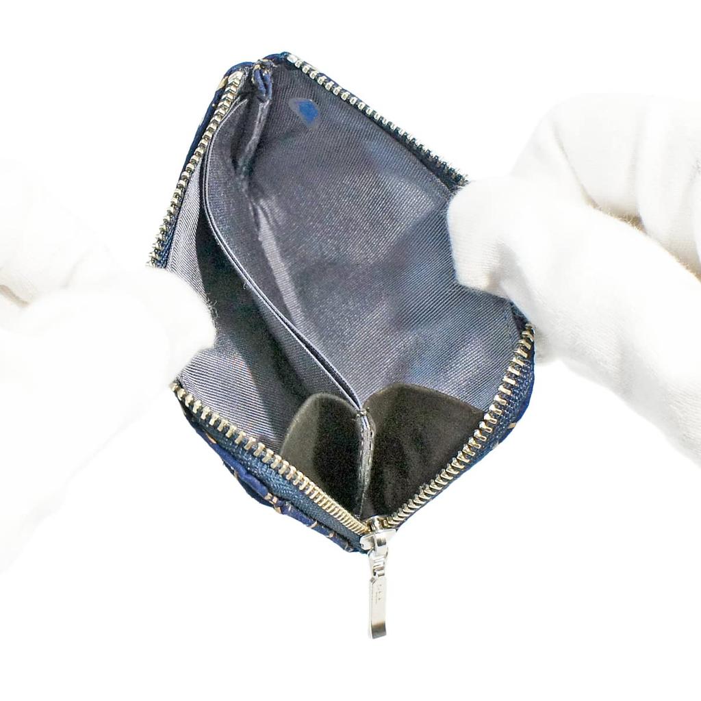 Indenya Inden Coin Purse F Coin Purse 05 Deerskin Navy X White Lacquer Dragonfly Pattern 1005-14-008