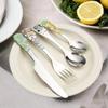 1/4Pcs Animal Cartoon Cute Fork Stainless Steel Children Spoon Fork Children Kids Cutlery Set Outdoor Tableware