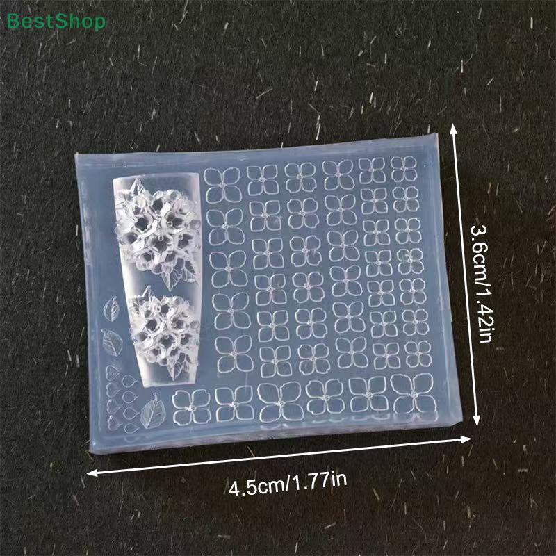 3D Silicone Nail Art Carving Mold Hydrangea Design Nail Art Decor Transparent Manicure Template