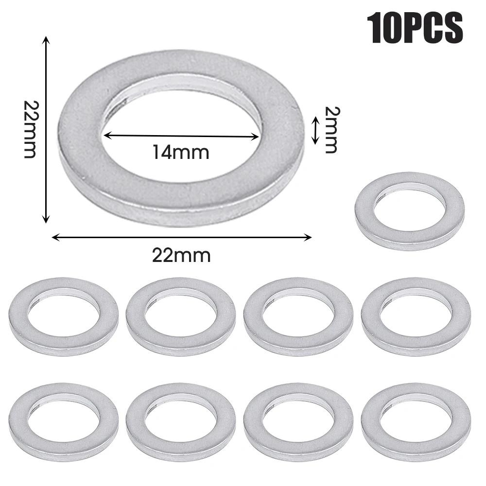 

10-100pcs M14 Car Sealing Gasket Aluminum Screw Washer Auto Engine Bottom Oil Drain Screw Sealing Gasket Accessories for Honda