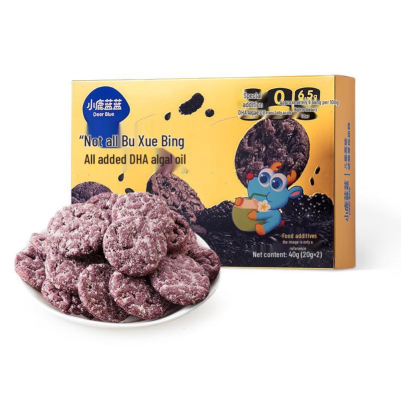 Little Deer Lanlan DHA Five Black Coconut Snow Biscuits