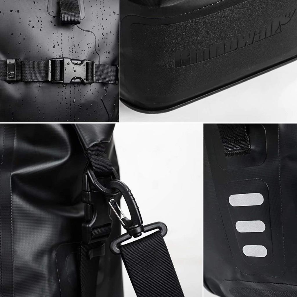 Rhinowalk Bicycle Pannier Bag, Waterproof, 20L Large Capacity, Side Bag, Cycling, Touring Bag, Easy Installation, Quick Release Hook, Reflective, Bicy