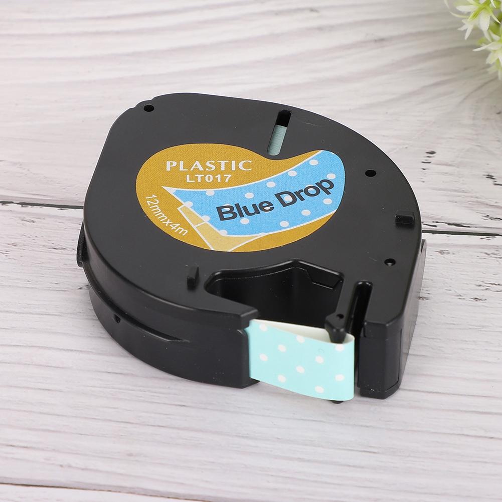 Thermal Paper Label Tape Cute Labeling Ribbon Sticker Blue Drop Type for Dymo 12mm