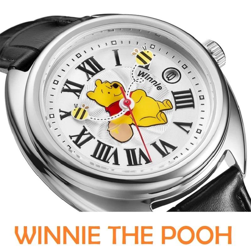 Disney Original Unisex Ladies Girls Quartz Watch Winnie The Pooh Bee Cartoon Clock Date Waterproof Luminous