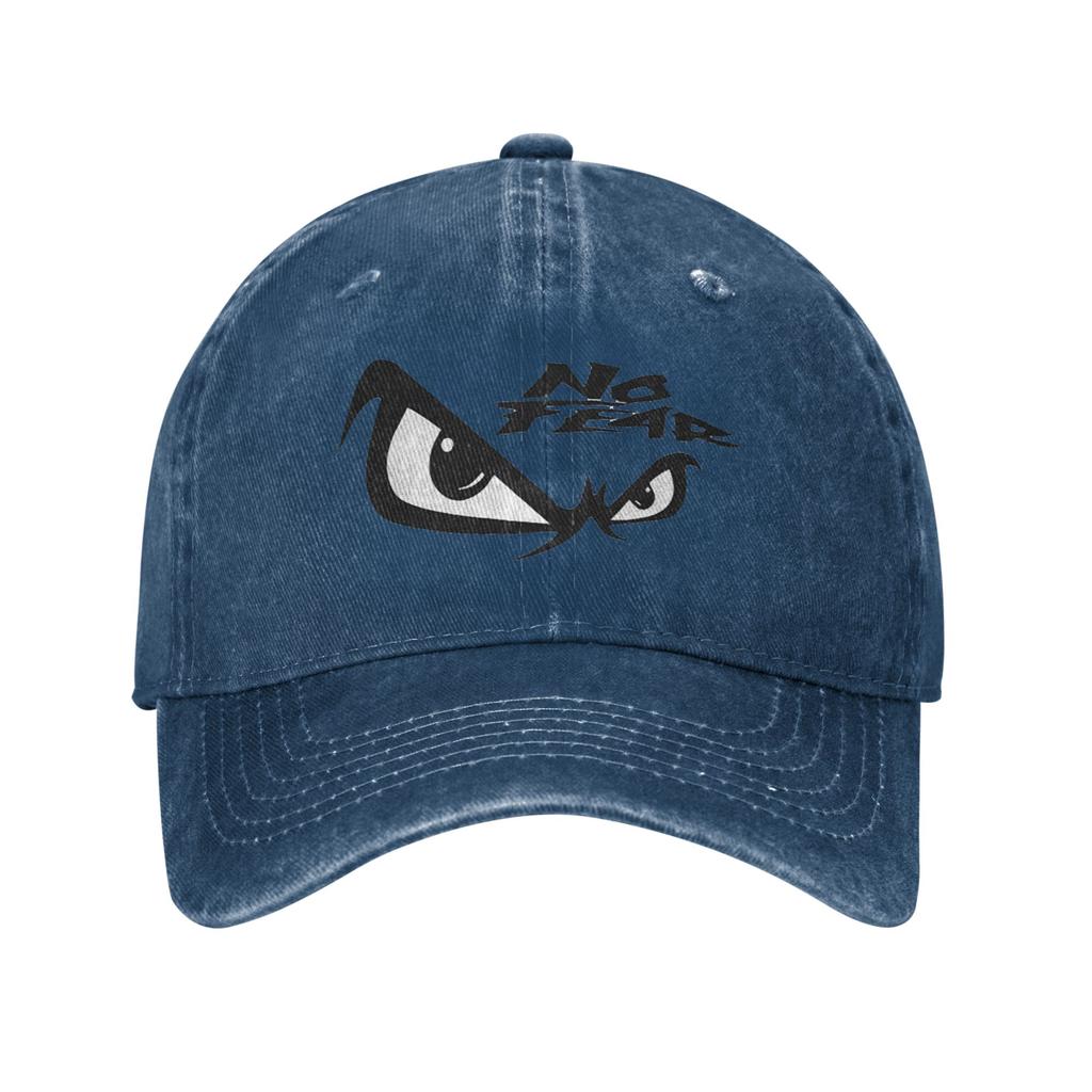 No Fear No Fear E Stampa Occhi Cappellino in Denim Lavato Cappellini da Baseball Casual Cappello Regolabile Estivo Unisex Cappellini da Baseball