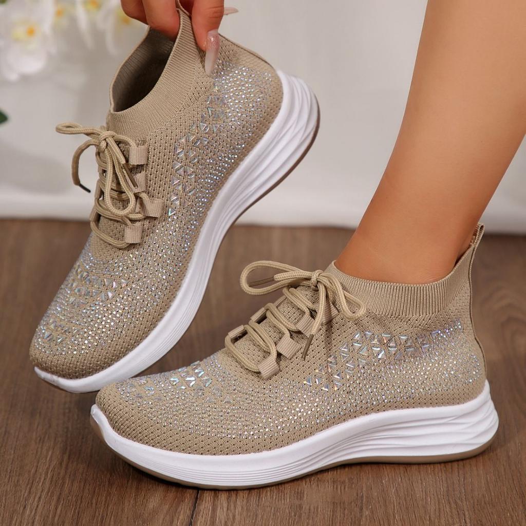 Hot diamond sports shoes women's new mesh fly-woven shoes breathable foreign trade shoes women's casual women's shoes running shoes