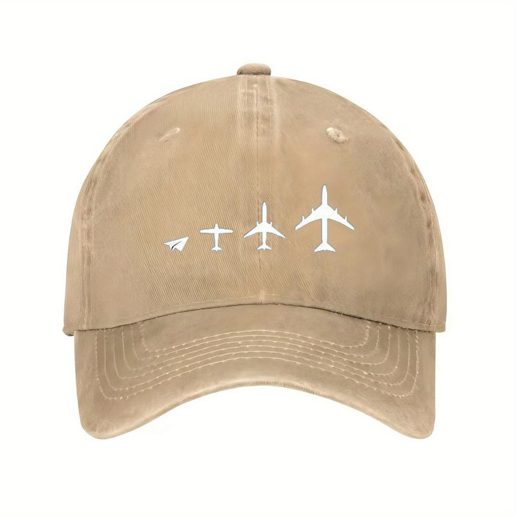 Airplane Evolution Paper Plane to Jet Baseball Cap Polyester Casual Adjustable Outdoor Hat