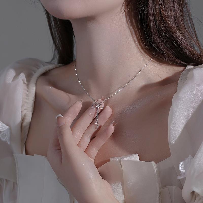 2024 Korean Style Luxury Bow Necklace: Cute & Sweet High-End Choker