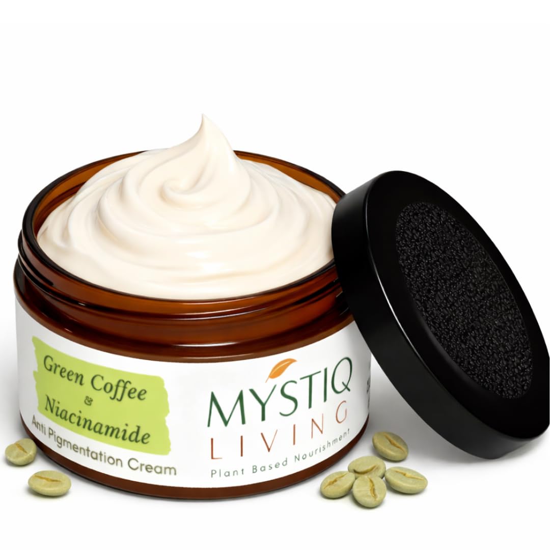 Mystiq Living Pigmentation Cream With Alpha Arbutin, Kojic Acid Face Cream, Retinol & Niacinamide | Green Coffee Blemish Clear, De Tan Removal Crea