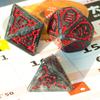Cusdie 25mm Riesige DND Würfel Schlossmuster Harz Polyedrisches Würfelset mit Lederbeutel für D&D Pathfinder Rollenspiel Brettspiele