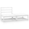 Day and Night - Day and Night 2-Piece Garden Lounge Set White Solid Pine Wood
