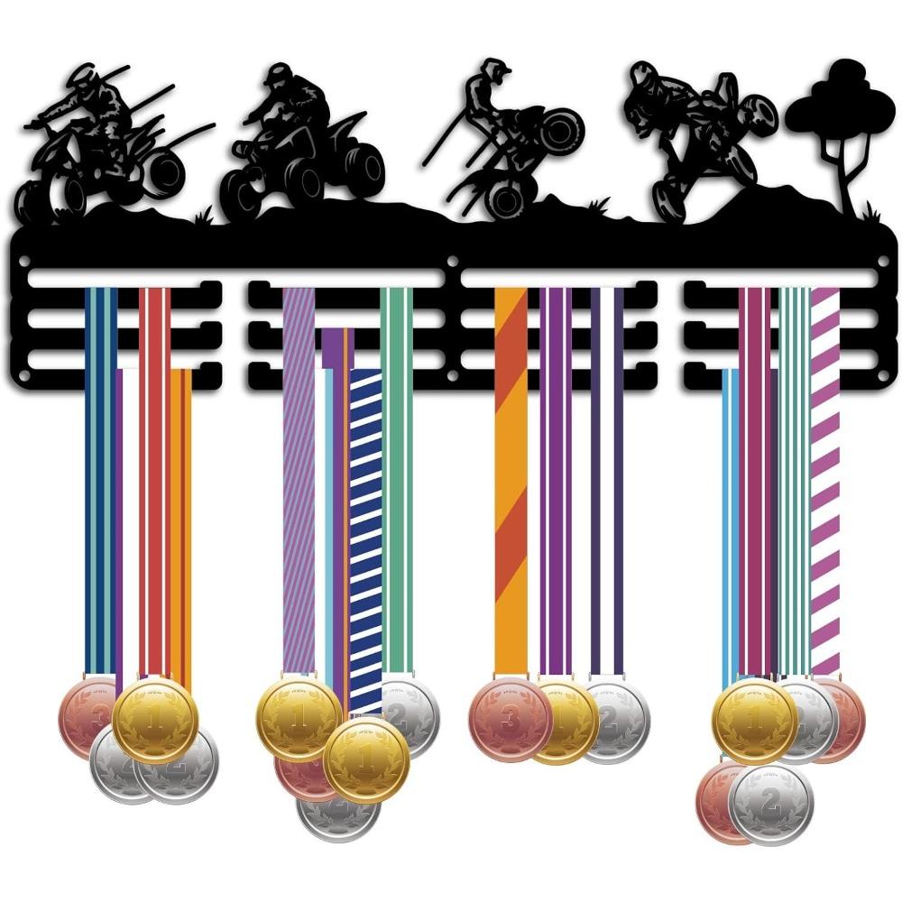 Metal Medal Holder Rack Wall Mounted Black Holds Over 60 Medals for Dancer Runner Ballet Swimmer 15.7 x 6 Inch