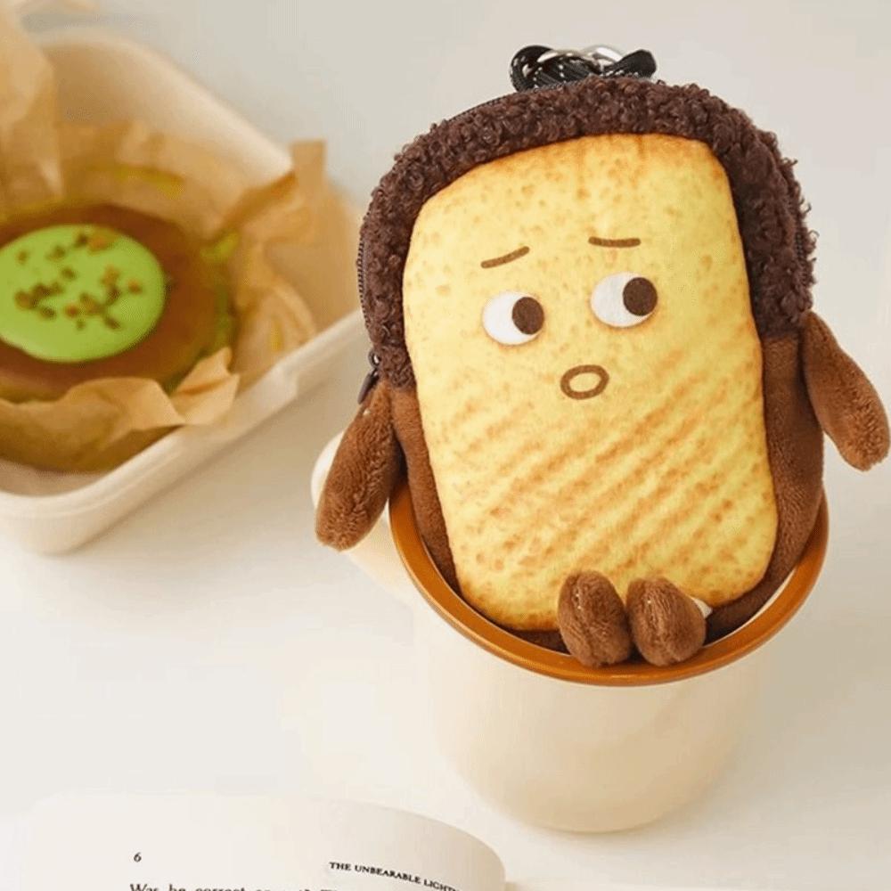 Toast Bread Key Chain Bag Plush Plush Wallet Pouch Bag Storage Bag Women