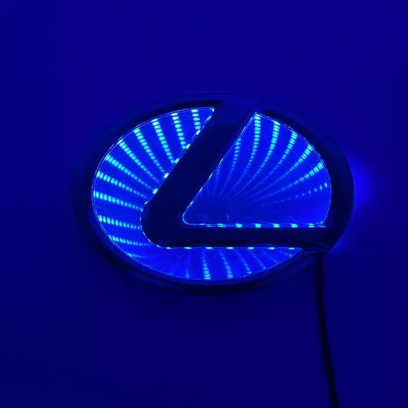 

10.5x7.5cm 12.5x9cm 3D LED Light Up Rear Emblem Badge for Lexus – Illuminated Trunk Logo Lamp 12.5x9cm синій