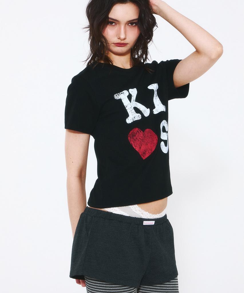 Kimseupeulesikoteunmakes Kiss Mar Logo T-Shirt Black