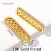 18K Gold Plated Inlaid Zircon Multi Strands Spacer Beads Bar,Bracelets Separators Bar,For Jewelry Making Supplies DIY Findings